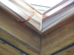 6 Inch Half Round Copper Gutter with Custom Miter Joint