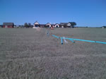 600 Feet of 6 Inch PVC Pipe directing some of the collected rainwater to the stock tank or pond.